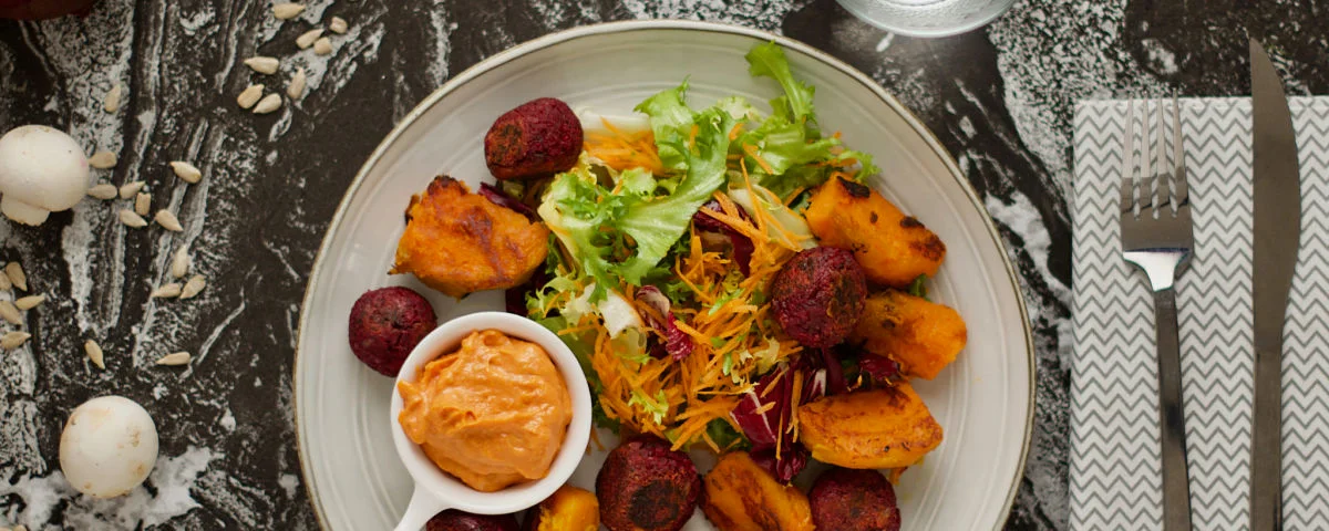 Recipe kit Beetroot meatballs with roasted sweet potato